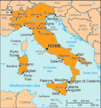 Map of Italy | Kaart van Itali