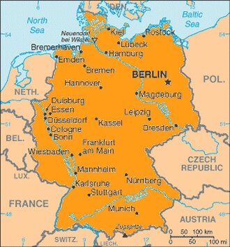 Map of Germany | Kaart van Duitsland
