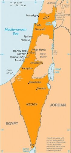 map Israel - kaart Isral