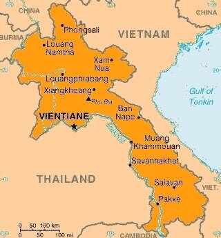map Laos - kaart Laos